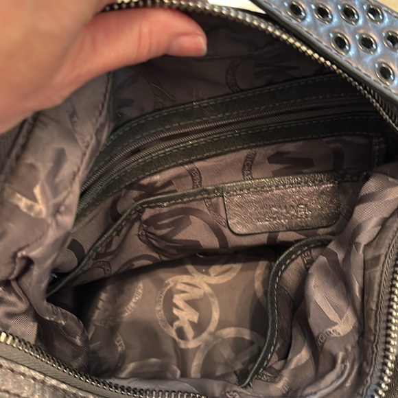 Michael Kors bag, soft leather, silver grey with rivetting detail. EUC - Picture 4 of 6